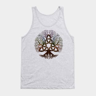 Colorful Tree of life with Triquetra Tank Top